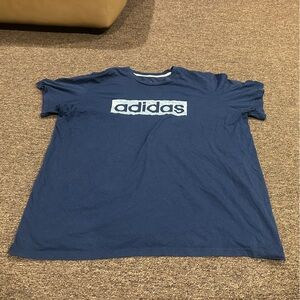 EUC Men's 2XL adidas Climalite Navy Logo Short Sleeve Tee